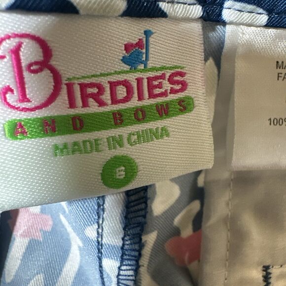 Birdies & Bows Golf Shorts Tee And Bows Print Size 8 Navy Pink - Picture 4 of 10